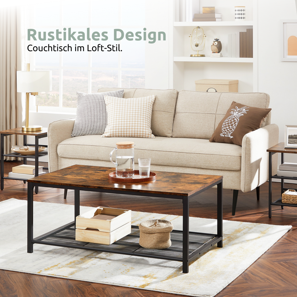 Couchtisch "Connie" mit Gitterablage