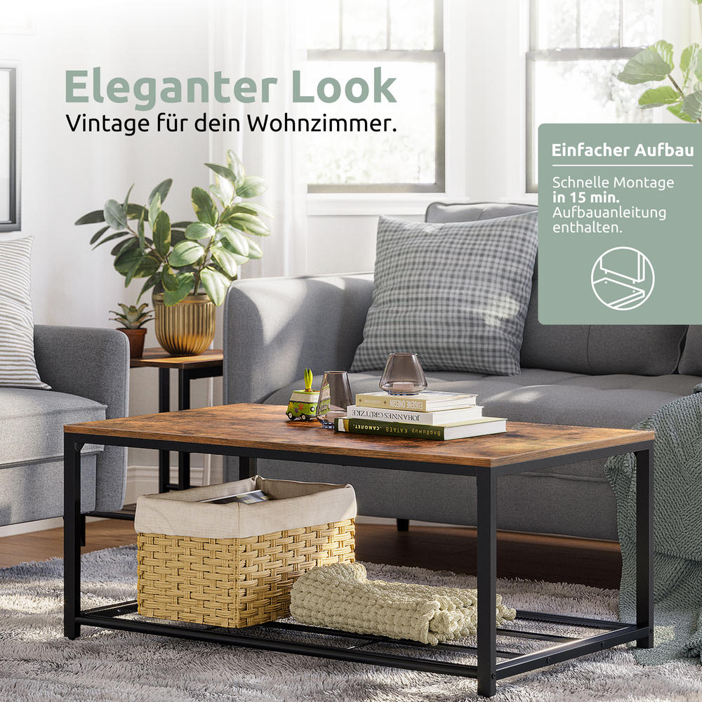 Couchtisch "Connie" mit Gitterablage