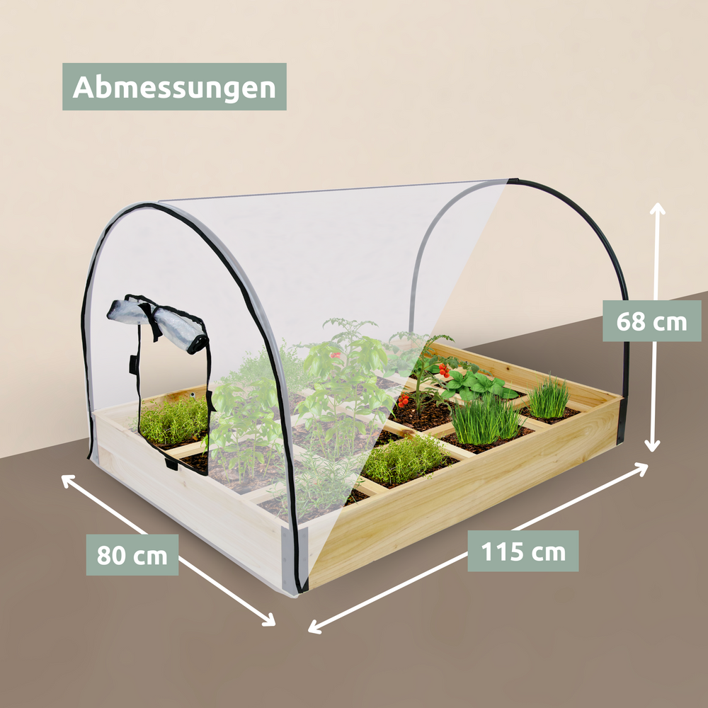 Gemüsebeet mit Abdeckung