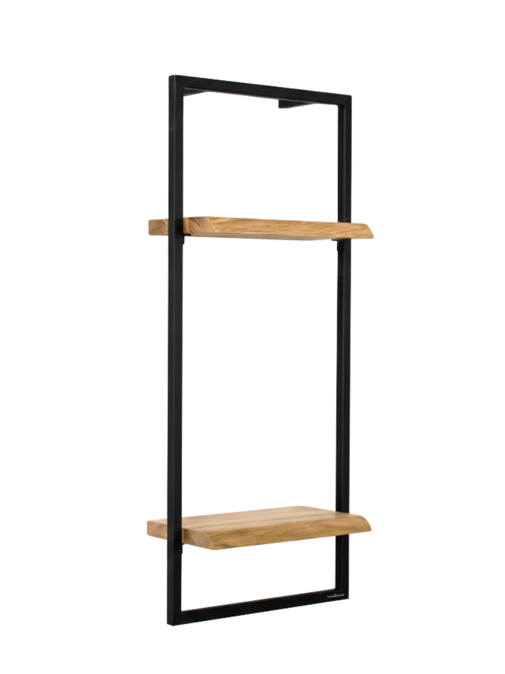 Wandregal High Eiche Natur - Schwarz gerahmt