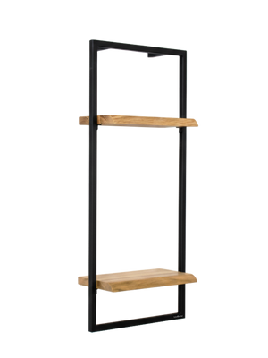 Wandregal High Eiche Natur - Schwarz gerahmt