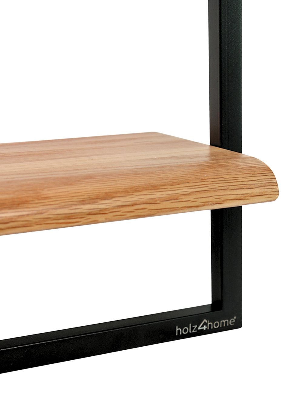 Wandregal High Eiche Natur - Schwarz gerahmt