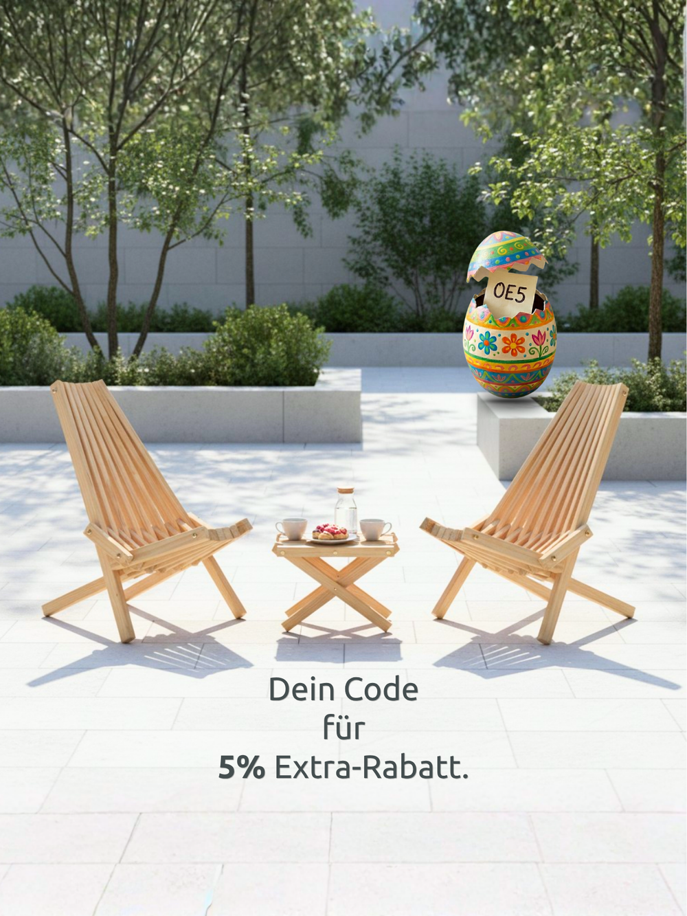 Skandinavische Gartenmöbel aus Kiefer