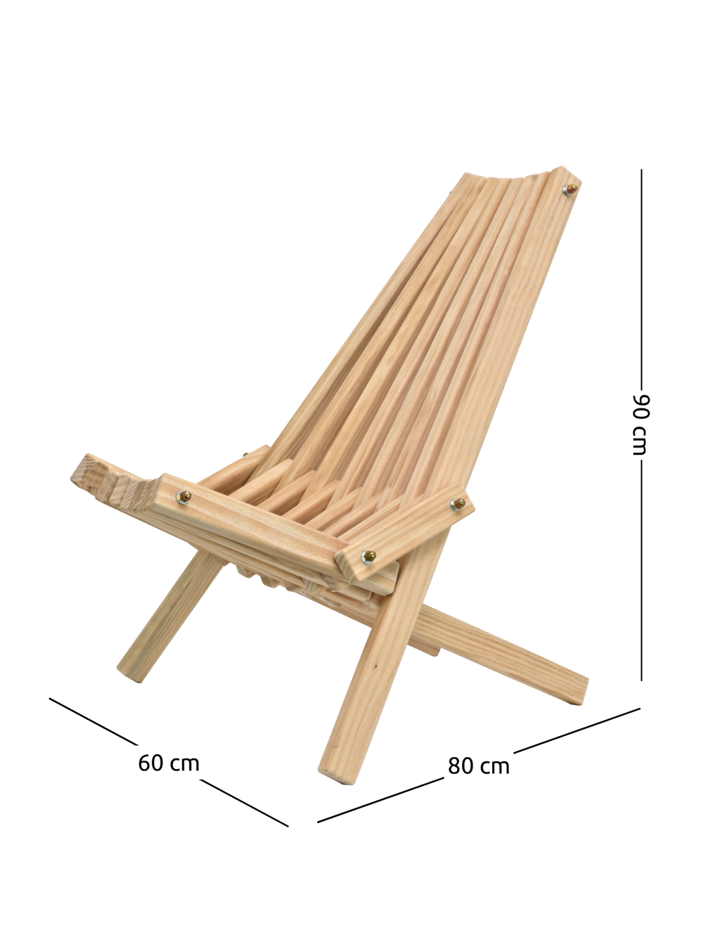 Skandinavischer Liegestuhl aus Kiefer