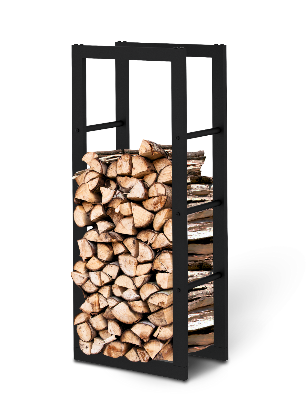 Kaminholzregal aus Metall Schwarz