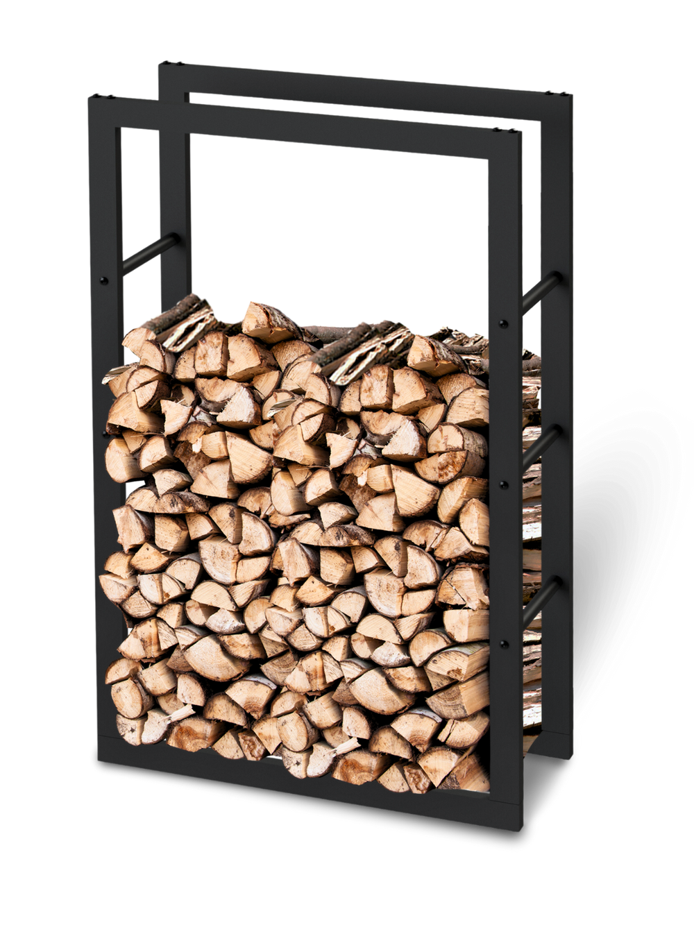 Kaminholzregal aus Metall Schwarz