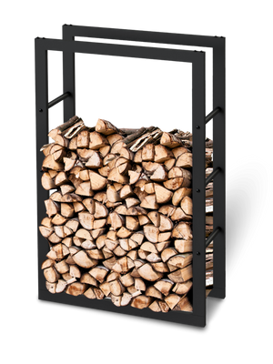 Kaminholzregal aus Metall Schwarz