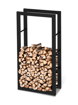 Kaminholzregal aus Metall Schwarz