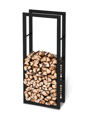 Kaminholzregal aus Metall Schwarz