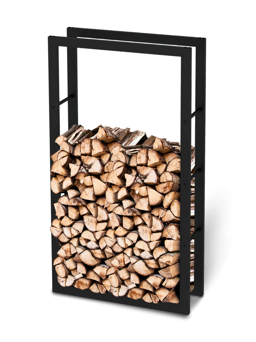 Kaminholzregal aus Metall Schwarz