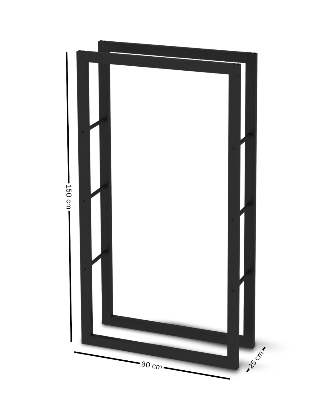 Kaminholzregal aus Metall Schwarz