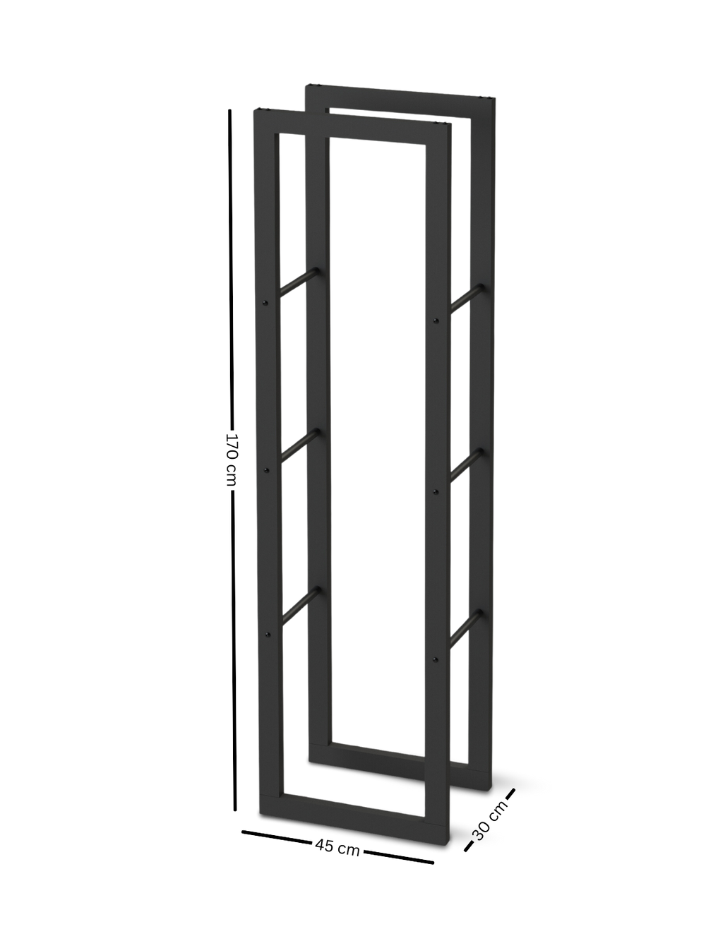 Kaminholzregal aus Metall Schwarz