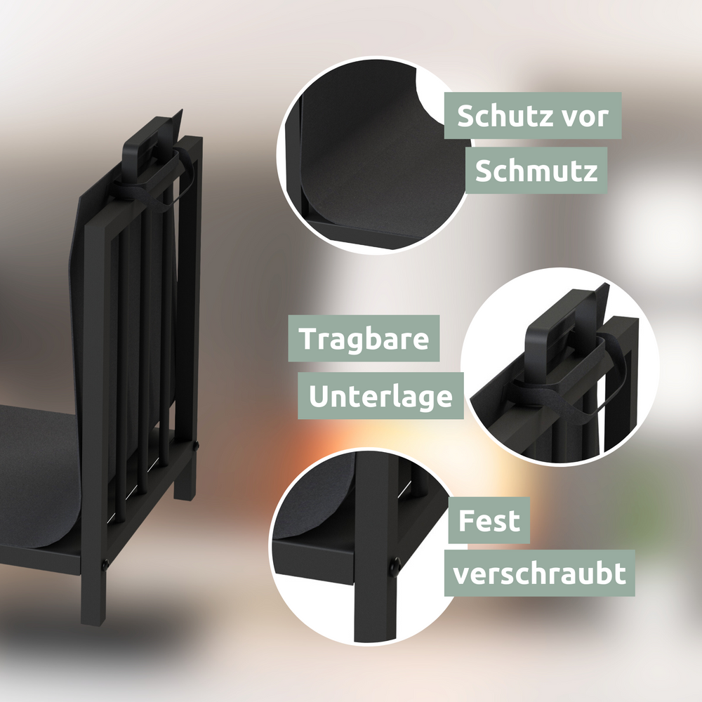 Kaminholzregal Schwarz