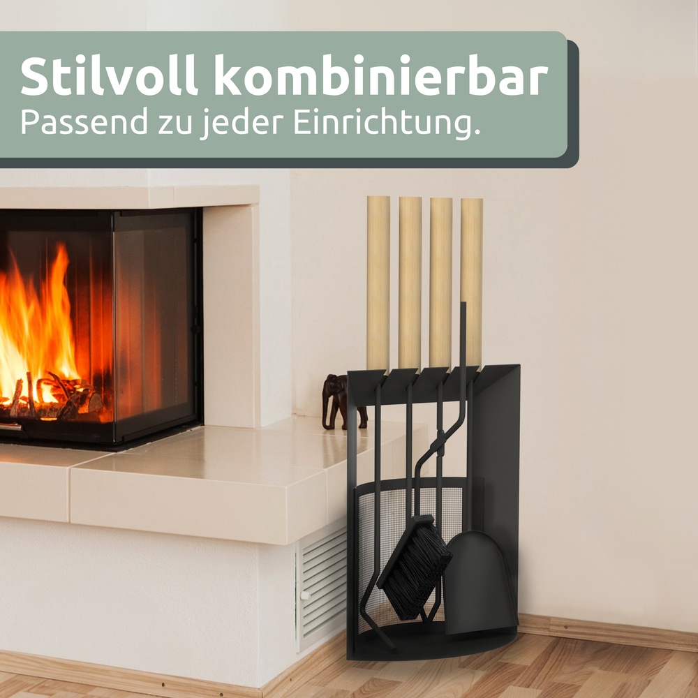 6-tlg. Kaminbesteck Schwarz
