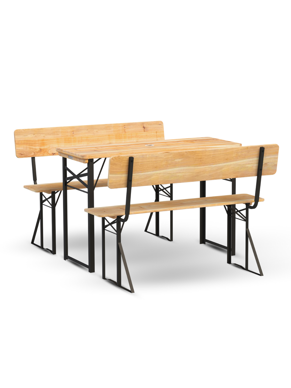 Bierzeltgarnitur mit Lehne - mehrteilig & klappbar