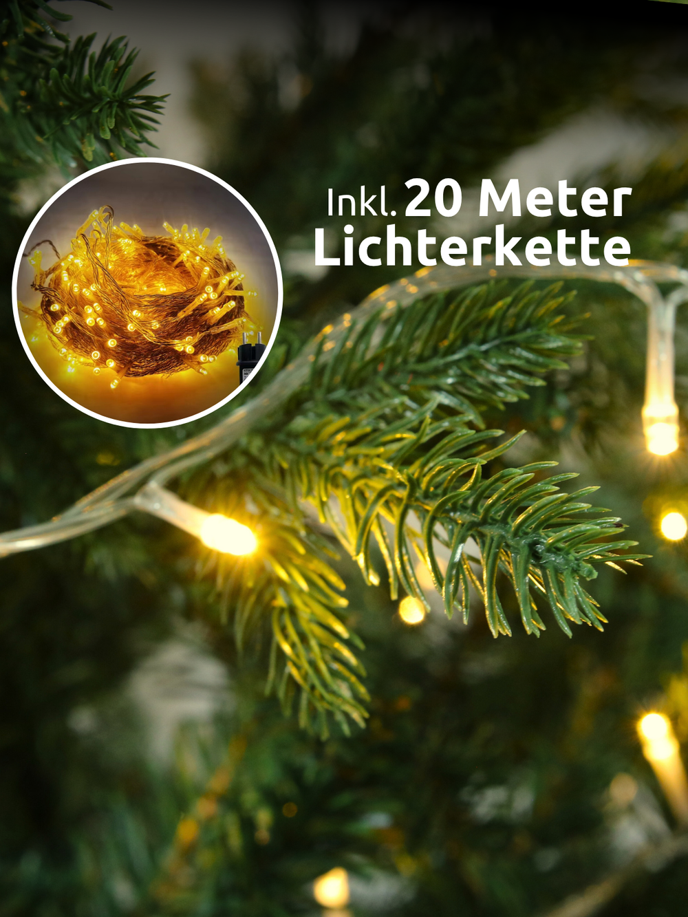 Künstlicher Weihnachtsbaum 190 cm inkl. Lichterkette