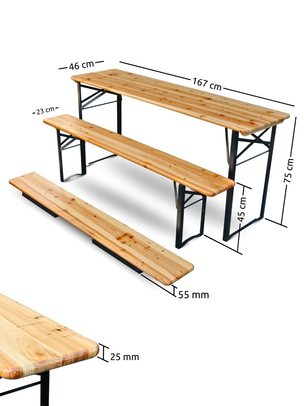 Klassische Bierzeltgarnitur - mehrteilig & klappbar