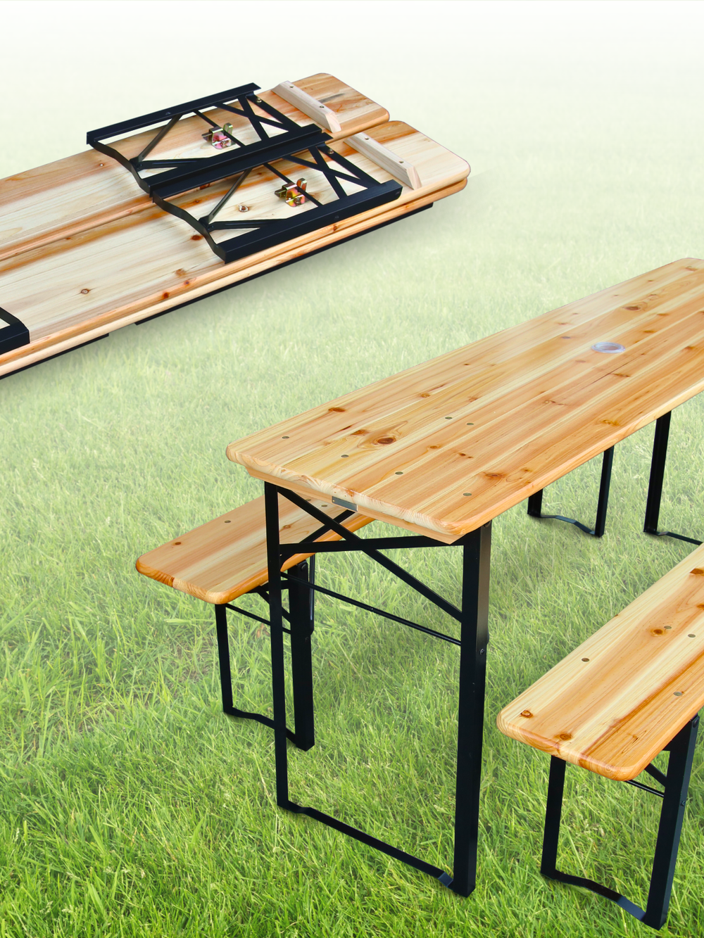 Klassische Bierzeltgarnitur - mehrteilig & klappbar