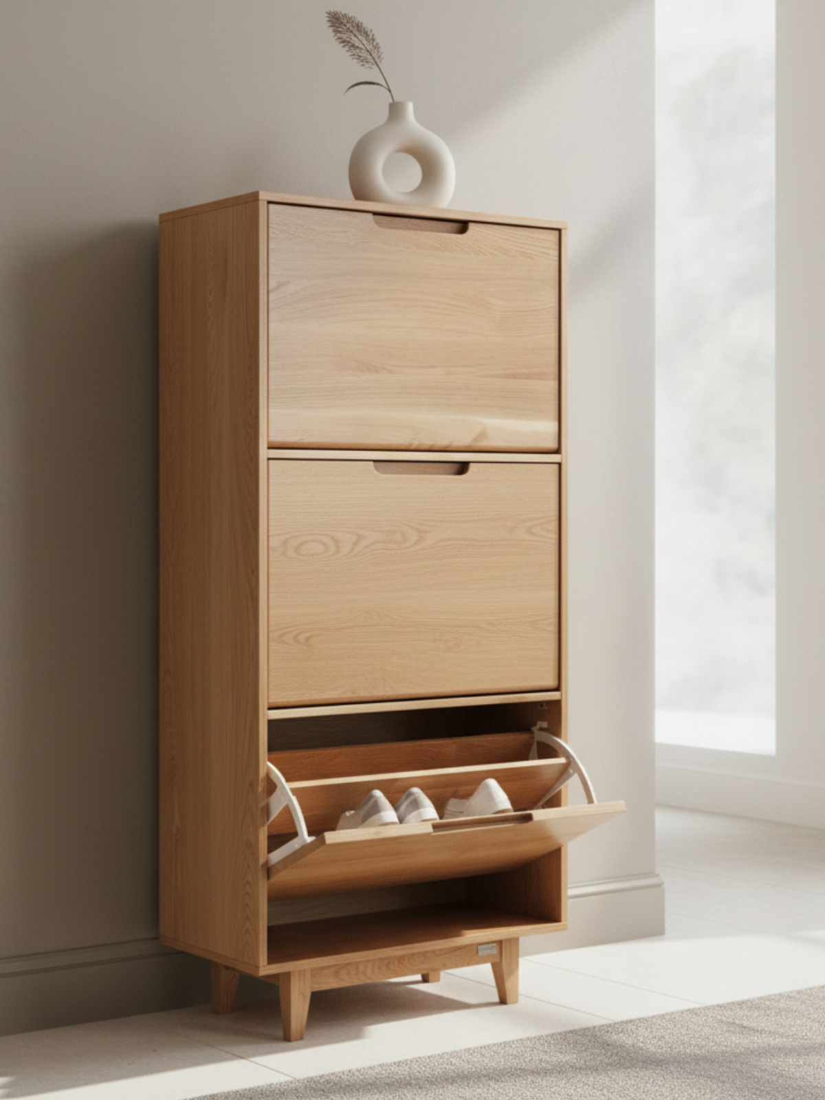 Schuhschrank aus Eichenholz