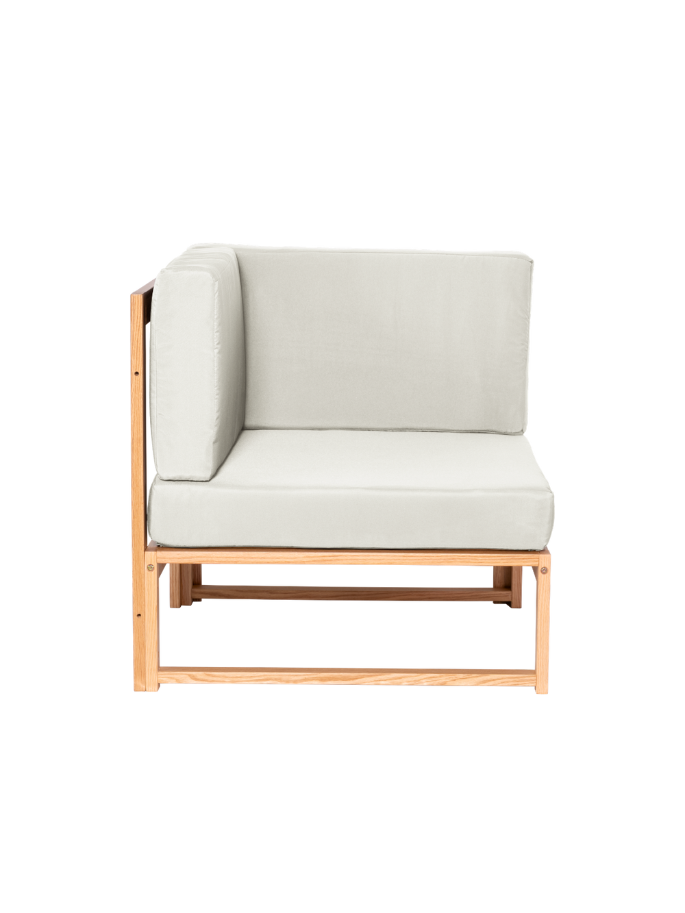 Gartenlounge Eiche Ecke + Sessel - Weiß
