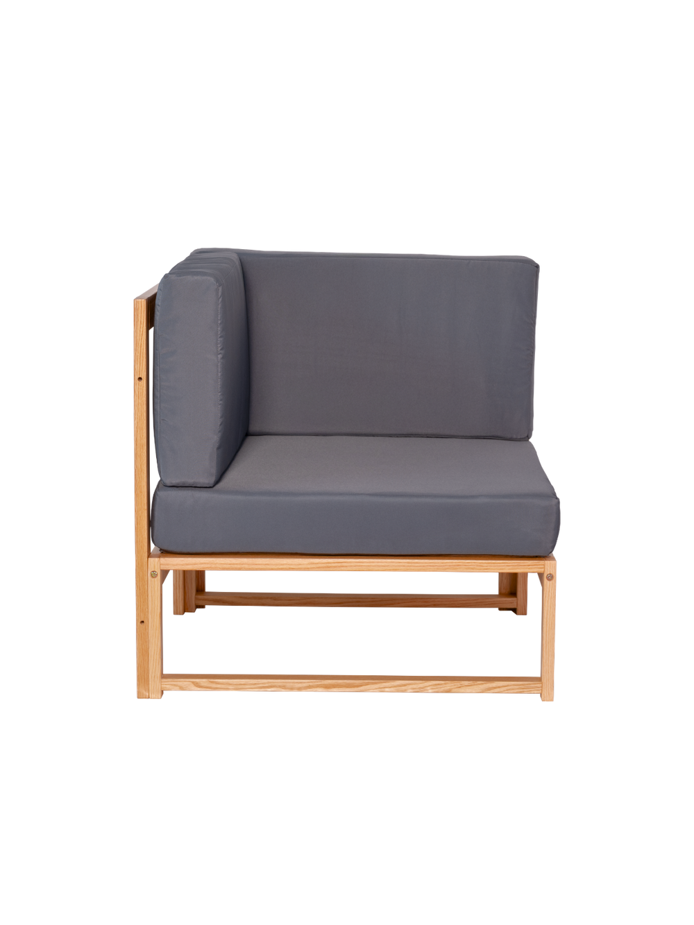 Gartenlounge Eiche Ecke + Sessel - Anthrazit