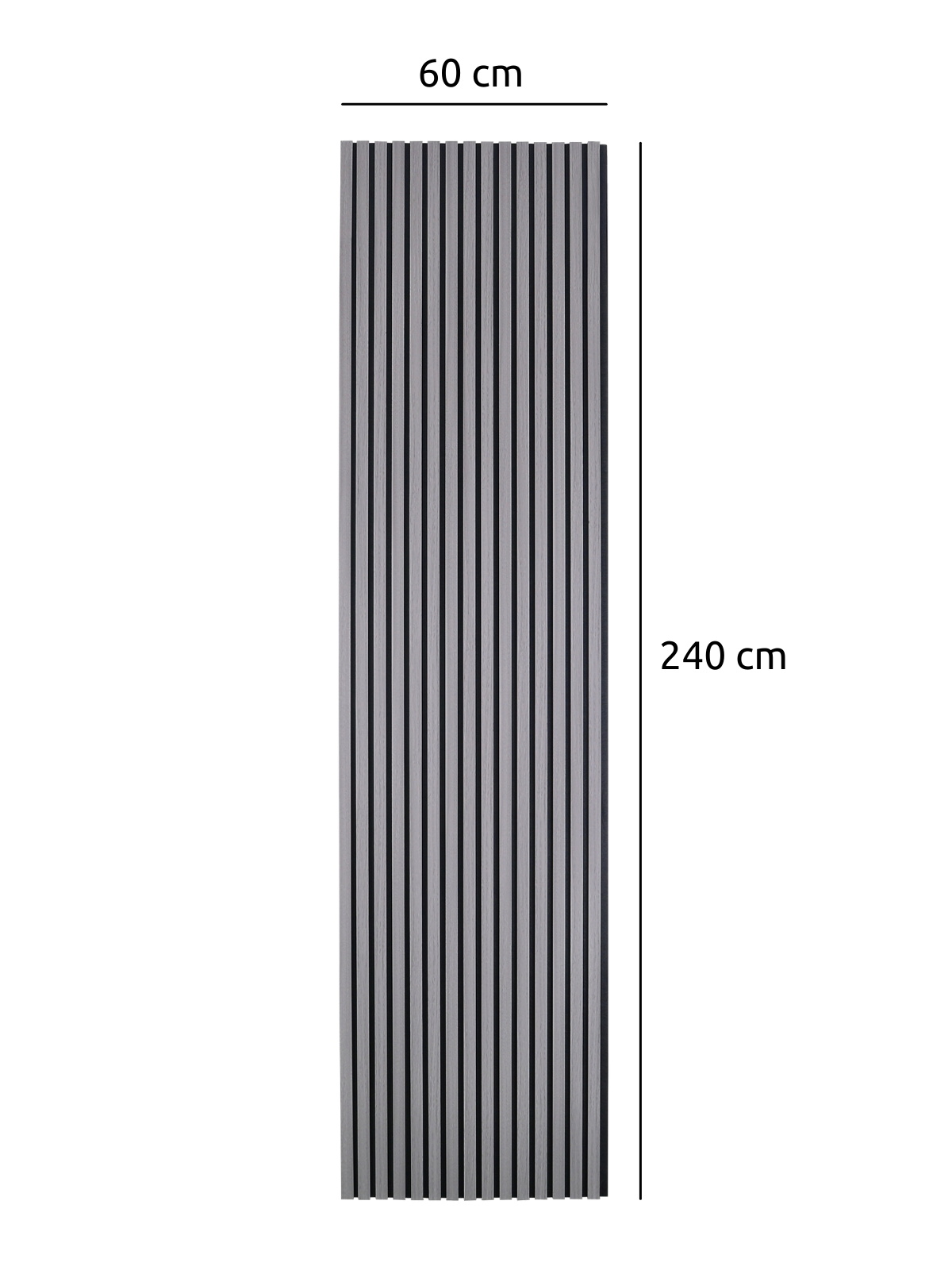 Akustikpaneele Dunkelgrau 240x60cm - 2er Set