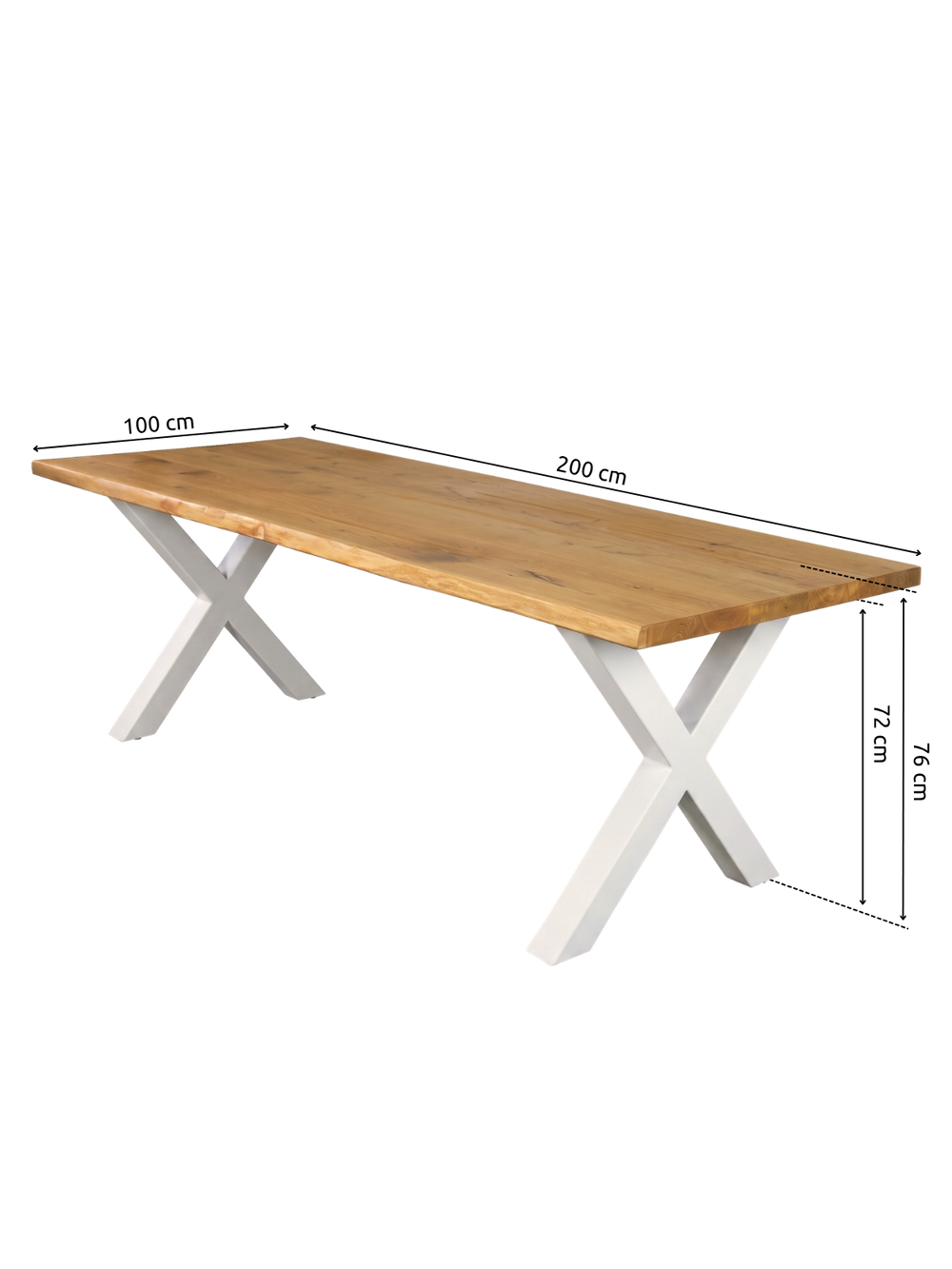 Massivholztisch mit Baumkante 200x100cm