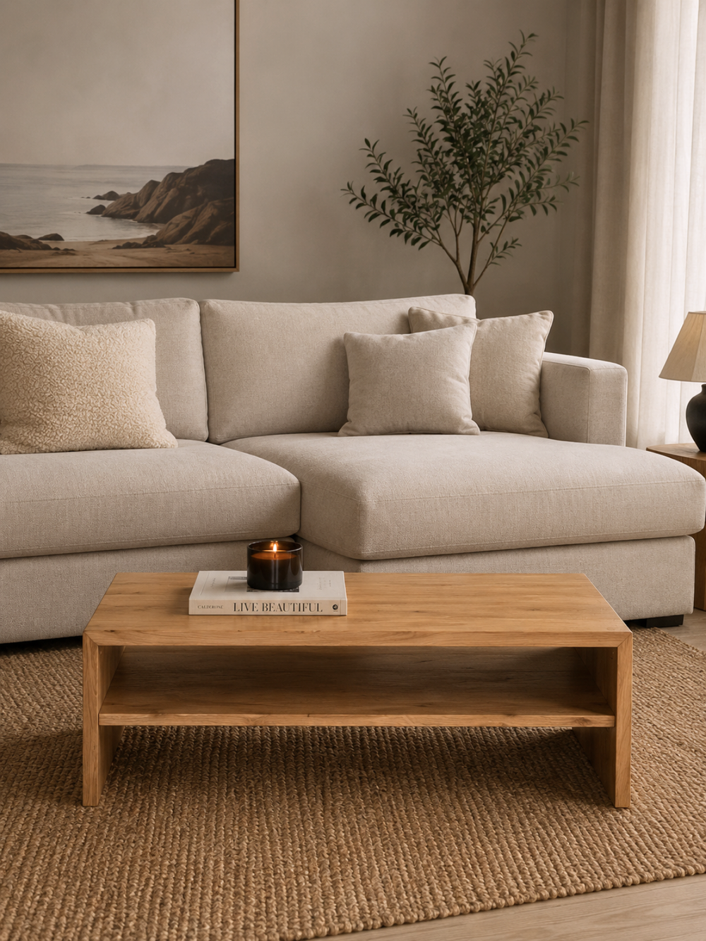 Couchtisch Eiche mit Ablage