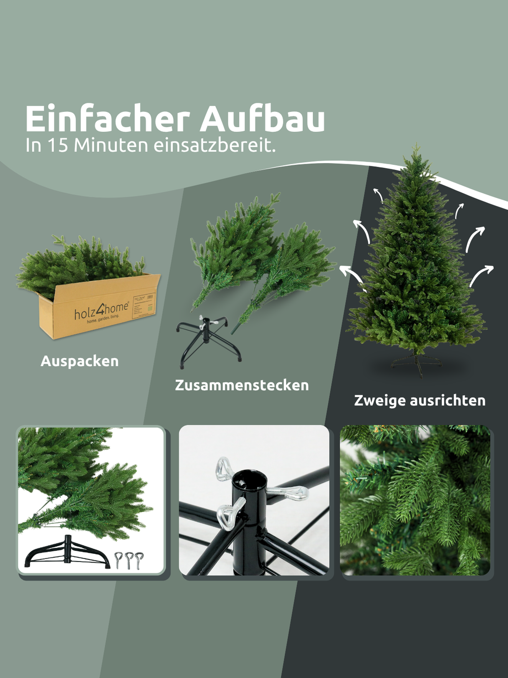 Künstlicher Weihnachtsbaum 190 cm inkl. Lichterkette