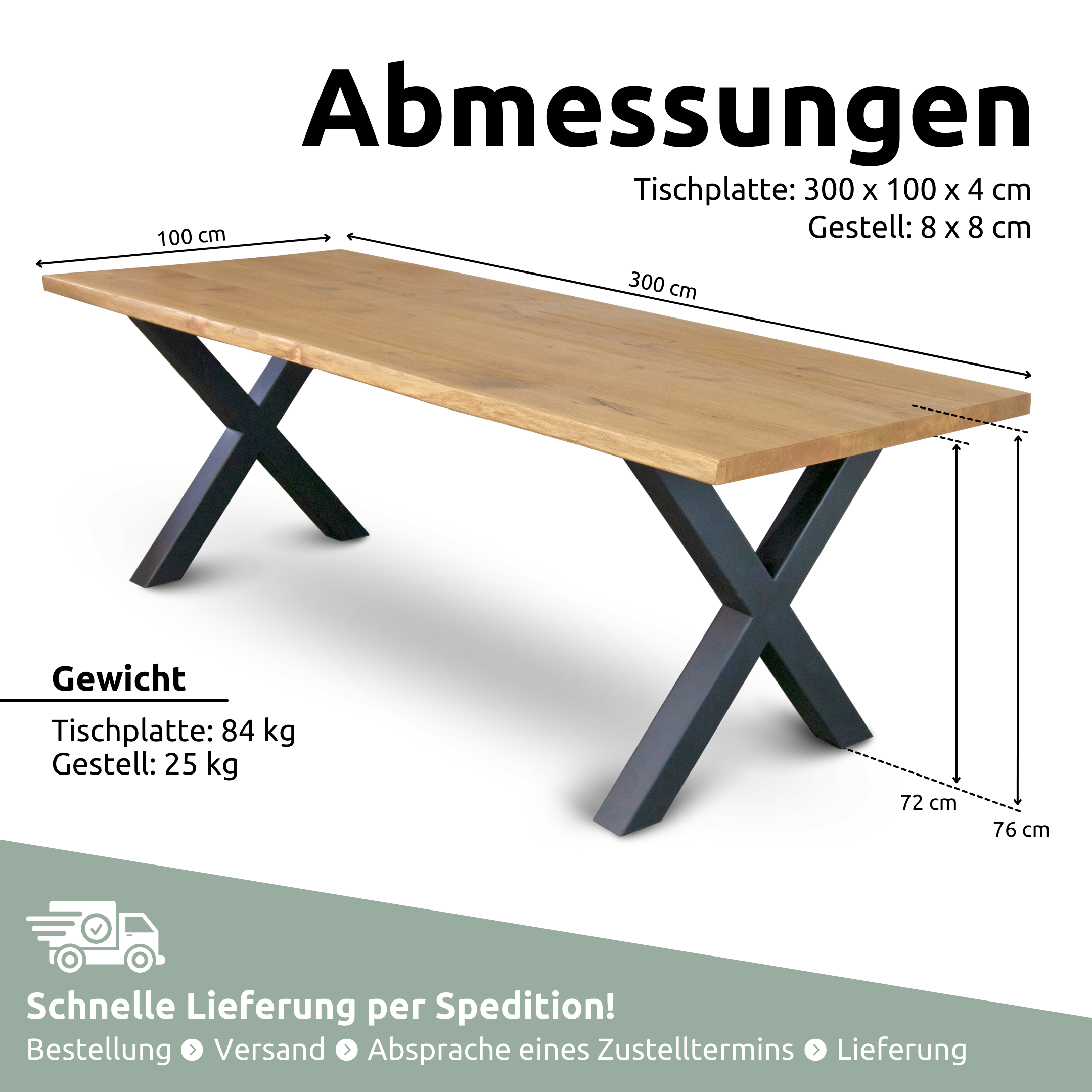 Massivholztisch aus Eiche I Esszimmertisch Massivholz