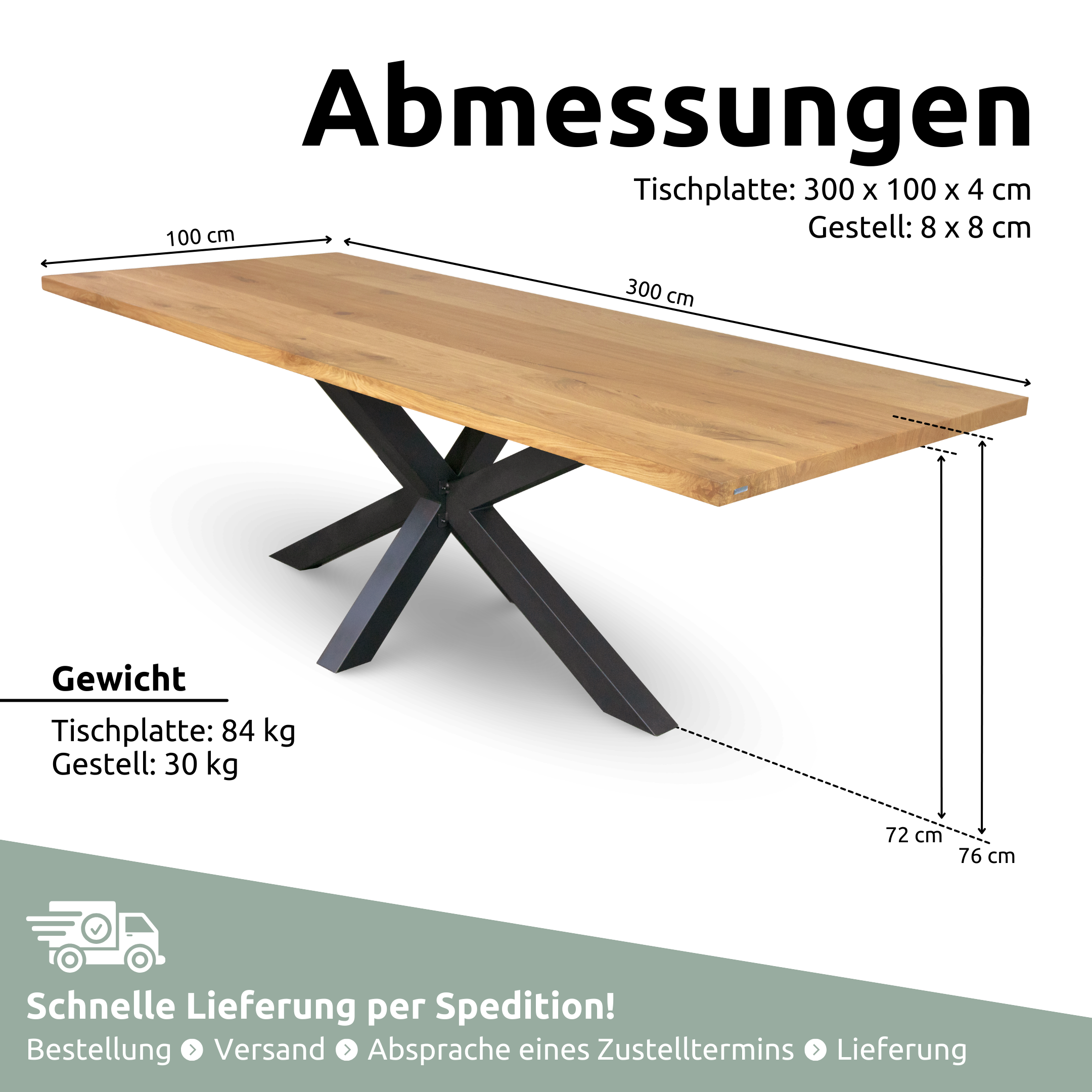 Massivholztisch aus Eiche I Esszimmertisch Massivholz