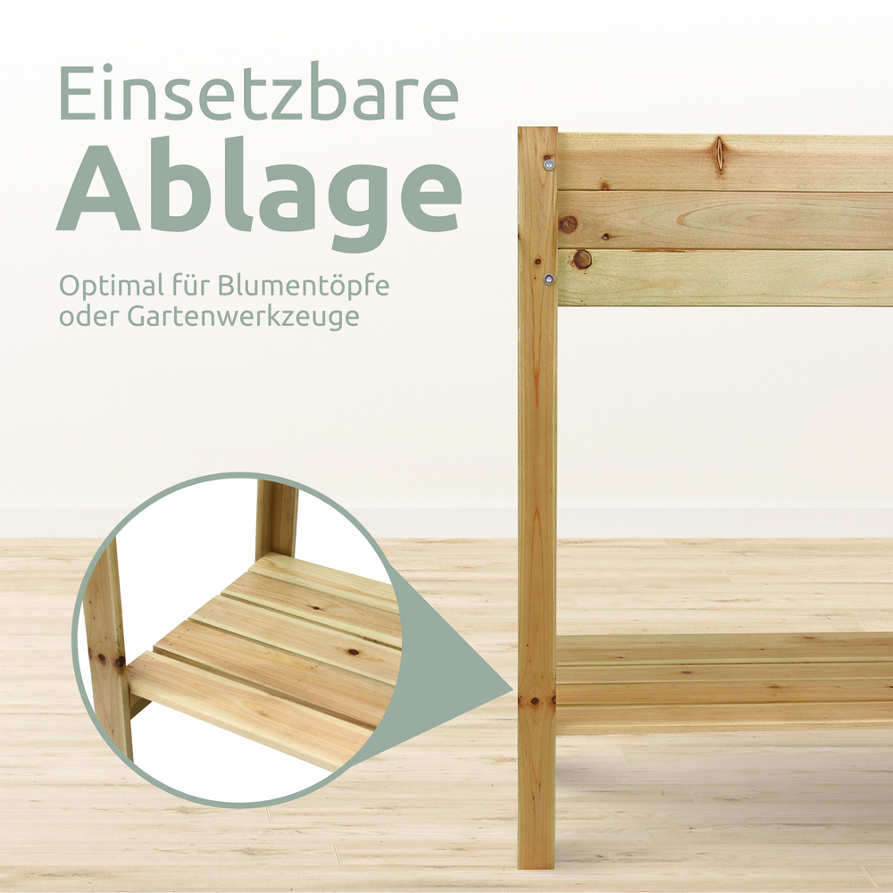 Hochbeet mit Ablage