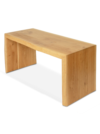 Massivholzbank aus Eiche mit Baumkante