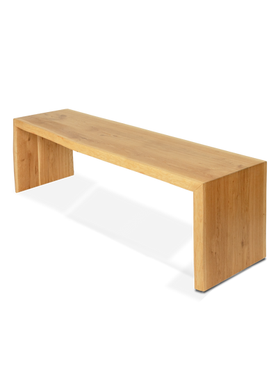 Massivholzbank aus Eiche mit Baumkante