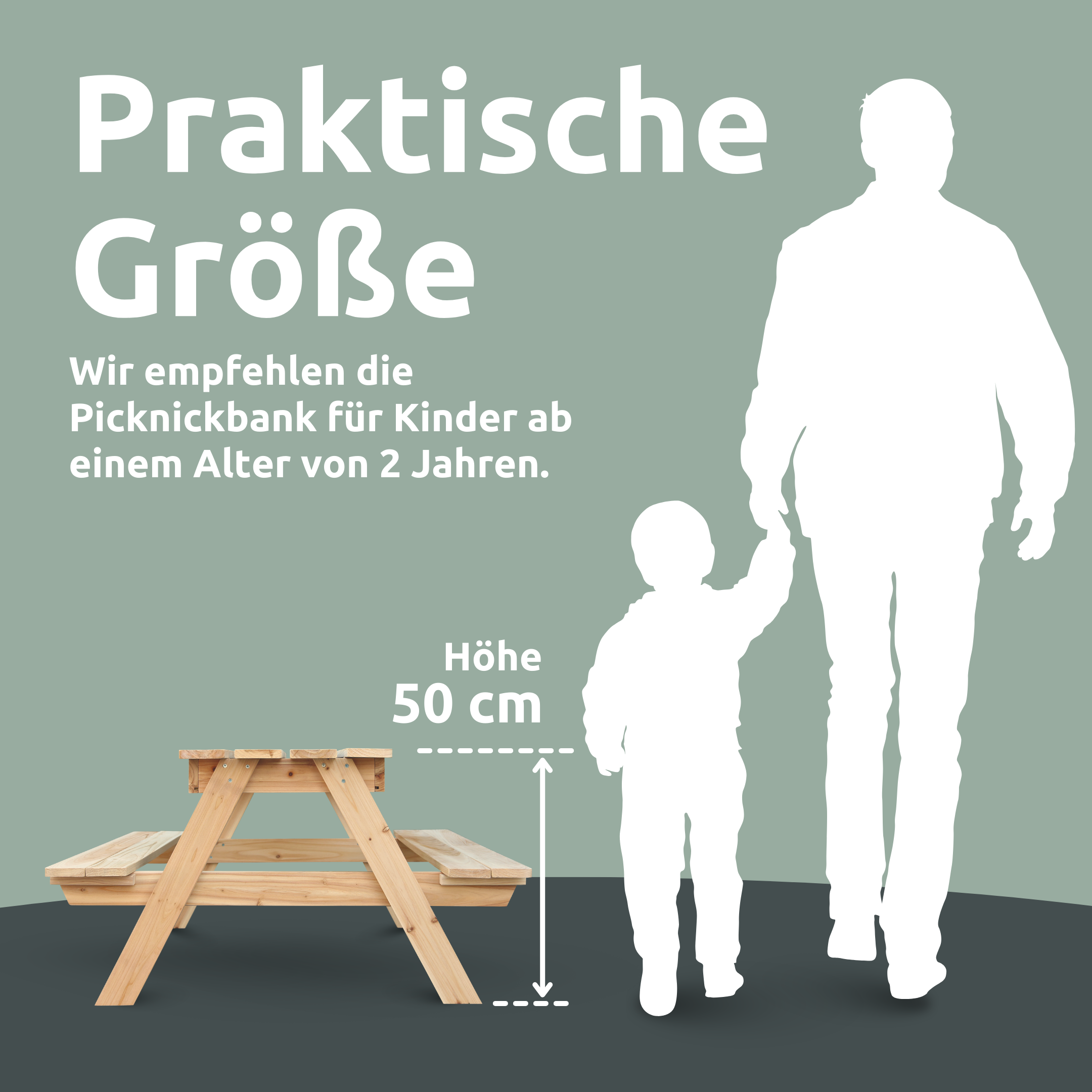 Outdoor Picknickbank aus Tannenholz - Klassischer Picknicktisch