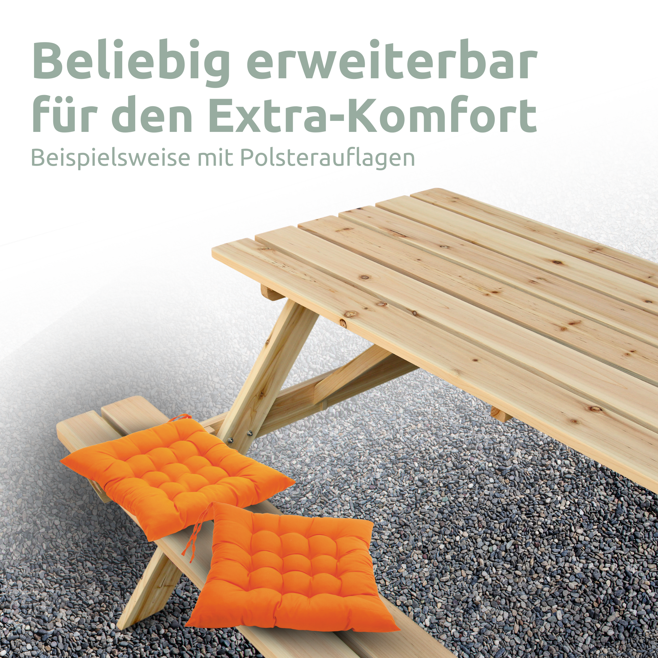 Outdoor Picknickbank aus Tannenholz - Klassischer Picknicktisch