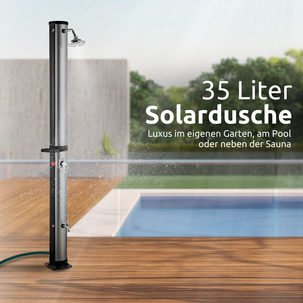 Outdoor Solardusche mit Wasserspeicher