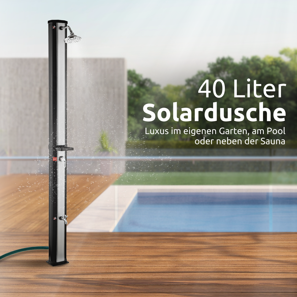 Outdoor Solardusche mit Wasserspeicher für Garten, Pool und Camping