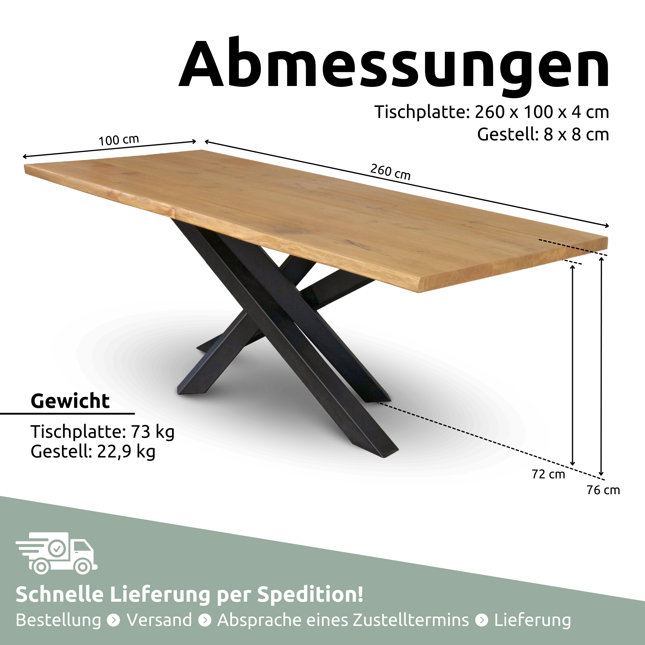 Massivholztisch aus Eiche I Esszimmertisch Massivholz