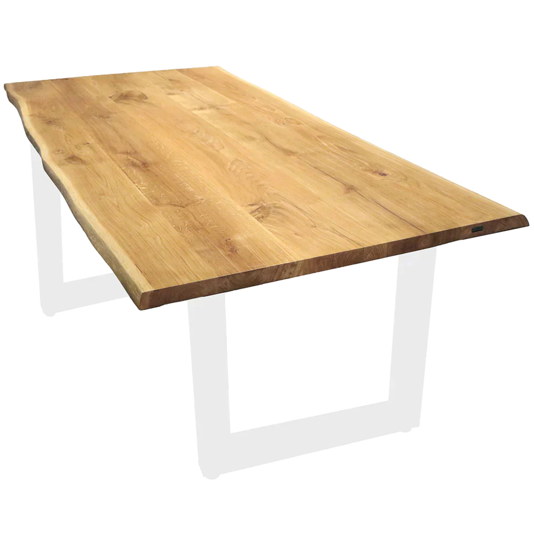 Tischplatte 120cm x 70cm mit Baumkante aus massiver Eiche