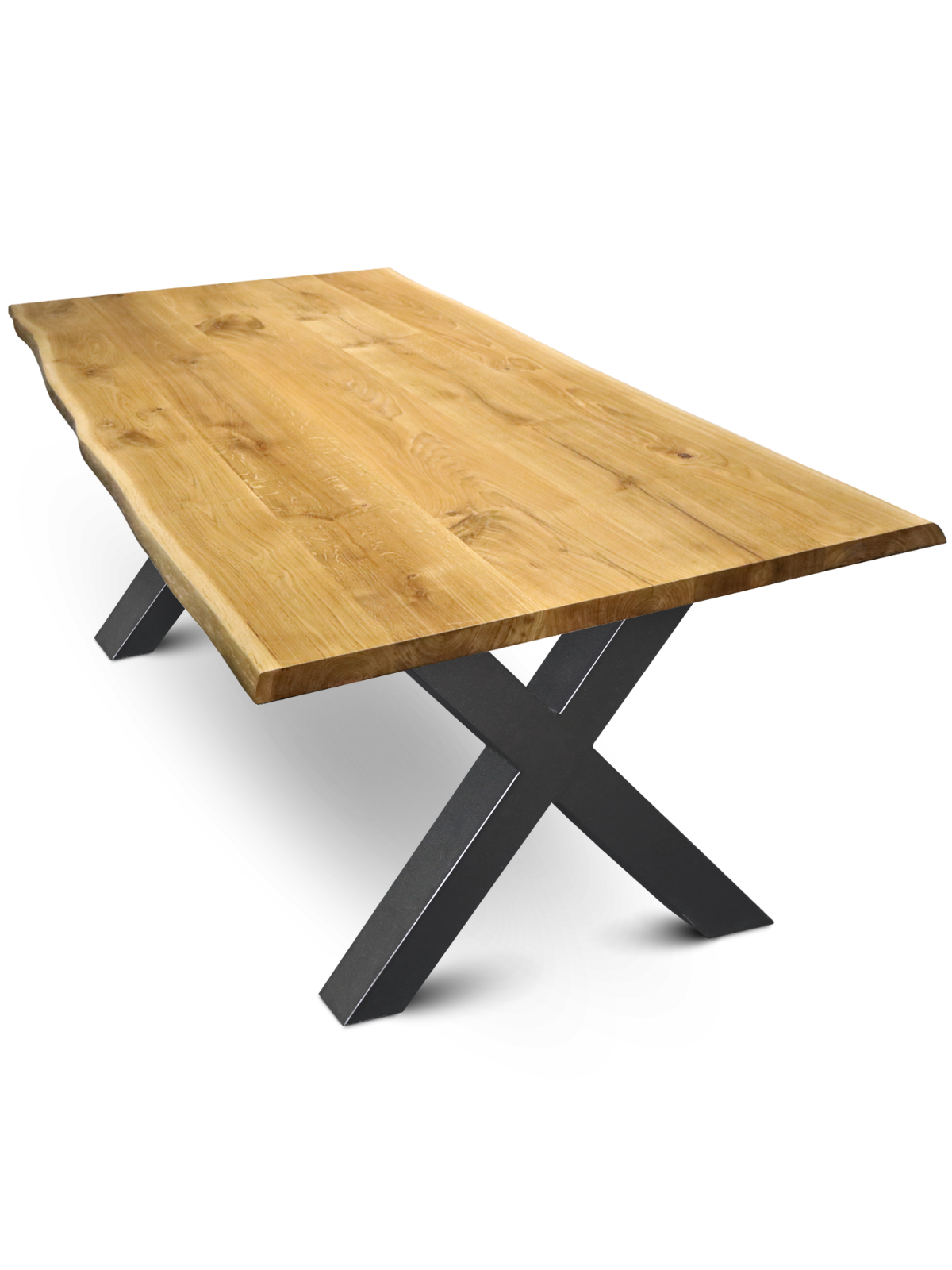 Massivholztisch mit Baumkante 180cm x 85cm