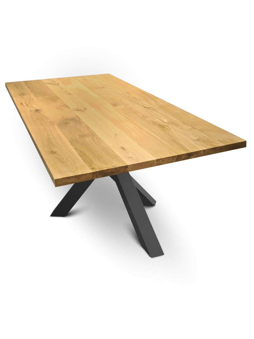 Massivholztisch 280cm x 100cm Tiempo Spider ohne Baumkante